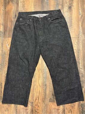Fullcount 0105BK Wide Black Selvedge Jeans 38 Hemmed Japan